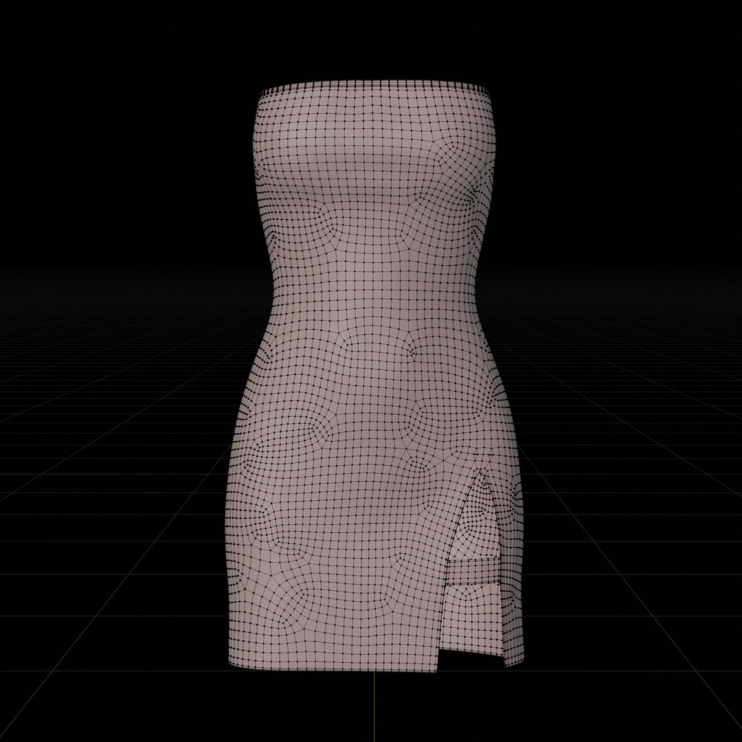 3D model tube bodycon dress slit - TurboSquid 1589113