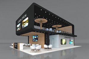 Exhibition Stand Booth Stall 12x16m Height 650cm 4 Side Open