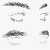 Womans and Mens Eyelashes with Eyebrows
