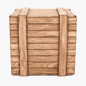 3D wooden crate