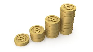 Dollar coins 3D model