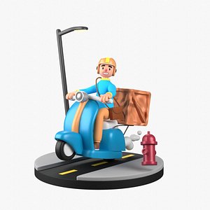 3d courier delivery 3D model
