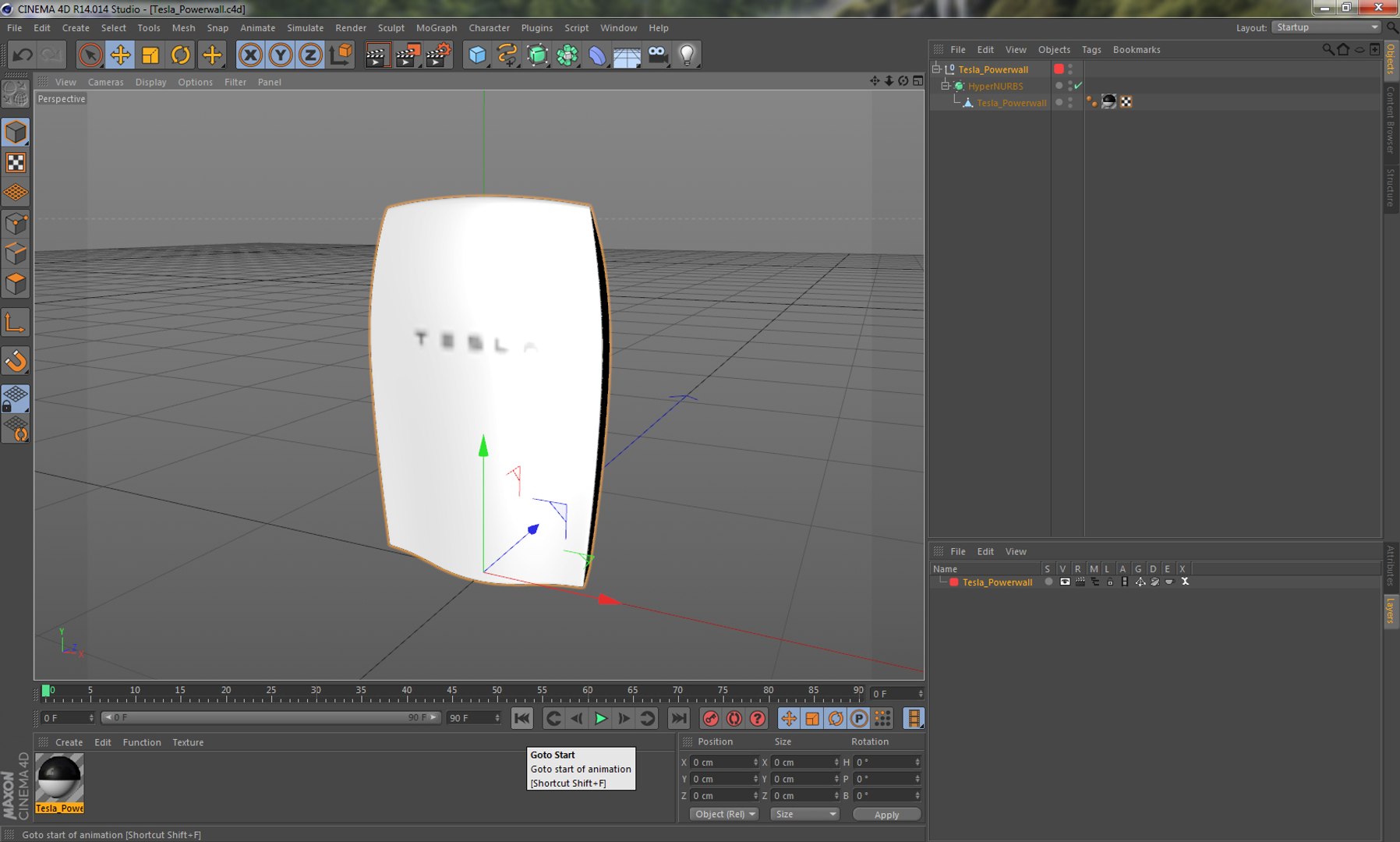 Tesla Powerwall 3D model preview