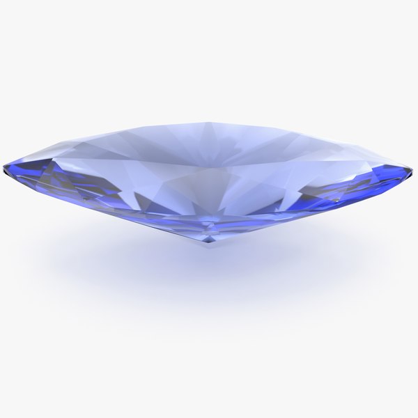 Marquise Cut Blue Sapphire 3D model