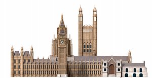 3D Palace of Westminster and Big Ben model
