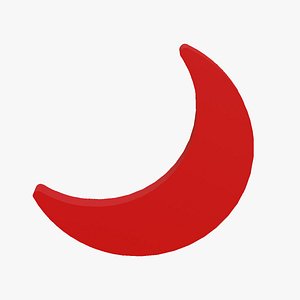 Red Crescent Moon 3D model