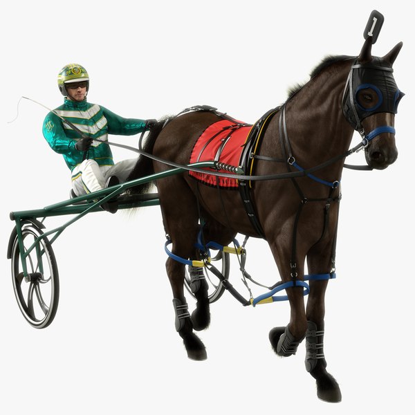 Harness Racing Driver Animated HQ 3D model