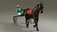 Harness Racing Driver Animated HQ 3D model