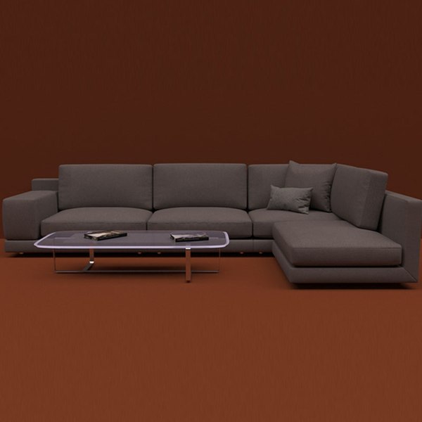 realistic sofa set model