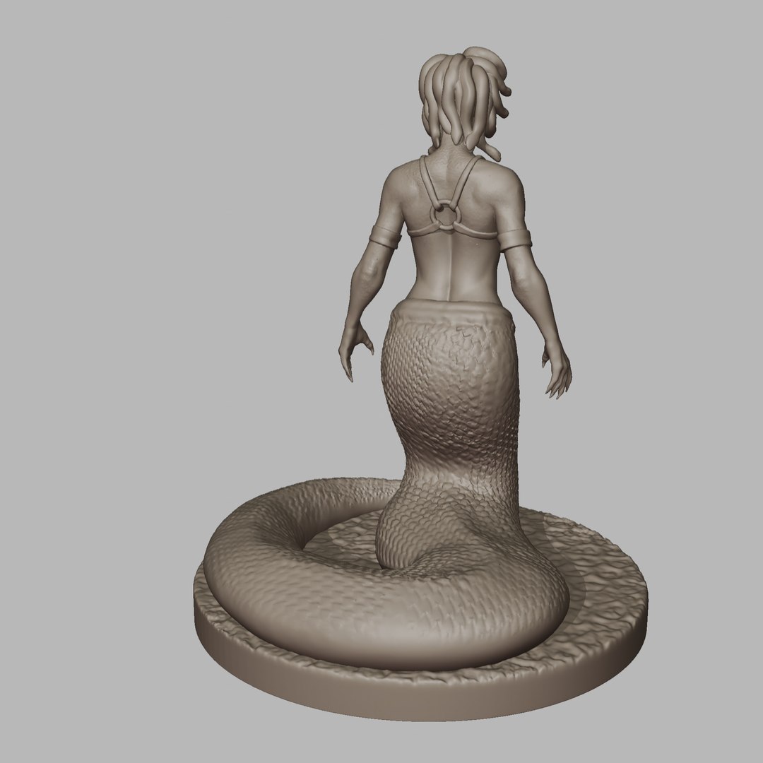 Gorgon mermaid and dice | 3D Print Model