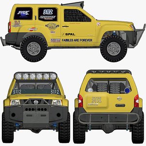 3D-Offroad-sport-car-015 II Dirt-track-Racing Car II Rafforcing-Sport-Team-4x4 Car-3D Low Poly-Mode 3D
