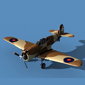 Curtiss H-75C Mohawk V23 RAF 3D model