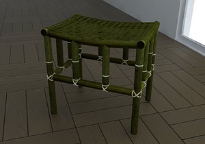 bamboo stool 3d model