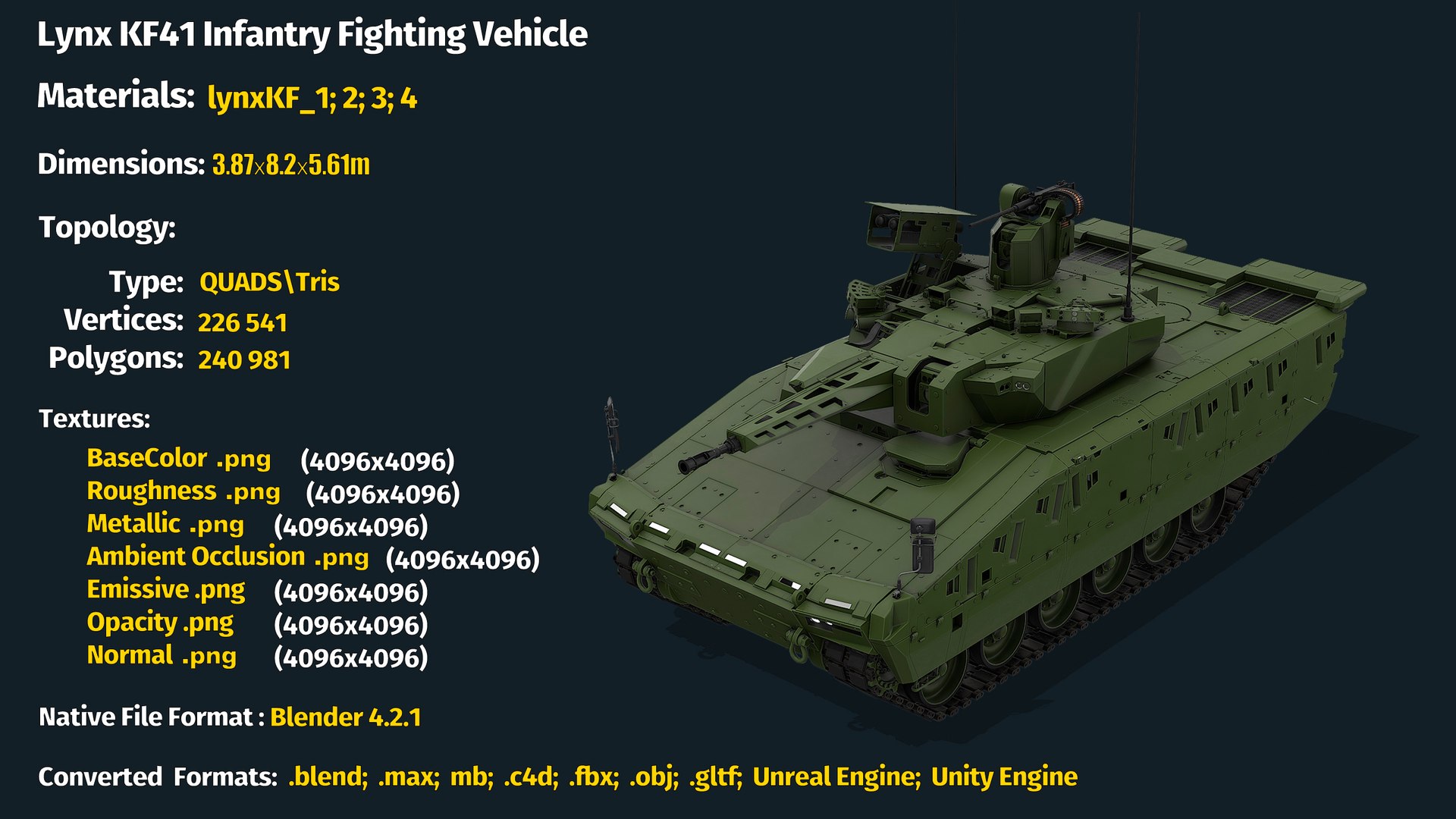 Lynx KF41 Infantry Fighting Vehicle 3D model https://p.turbosquid.com/ts-thumb/0S/vYAVsq/xD/info/jpg/1727385959/1920x1080/fit_q87/7f3371d6c998a58ce5d2bd91083fa9c9bd2a5717/info.jpg