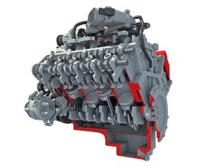 Cutaway Animated V8 Engine