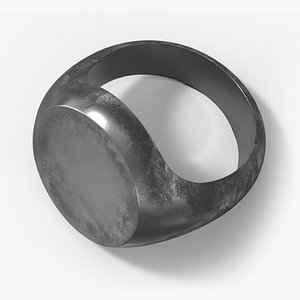 Old Silver Signet Ring 3D