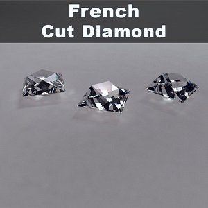 3d model french cut diamond