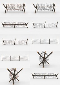 barbed wire obstacles 3D model
