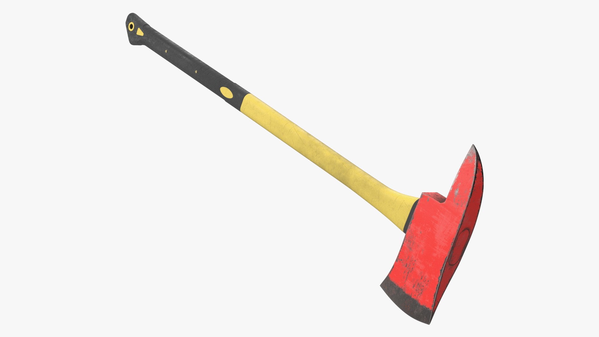 Pickhead Axe with Plastic Handle Shabby 3D model preview