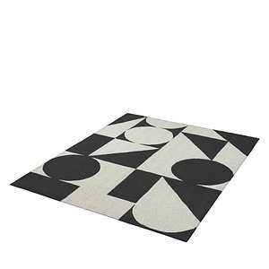 Dave Geometric Handmade Tufted Wool Ivory Black Area Rug PBR