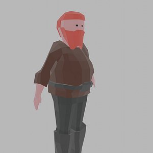 3D Low Poly Warrior Rigged 3 model