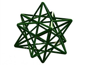 Wireframe Shape Stellated Dodecahedron model