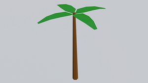 3D Palm tree textured with rig and animations