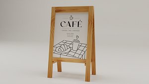 3D Frame Wooden Sidewalk Sign Board