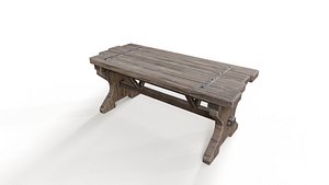 Rustic Medieval Table 3D model