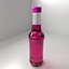 Garrafa de vidro 18 tampa rosa com líquido