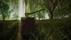 3D Felling Axe model