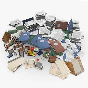 3D model Desk Items Game Ready Low Poly