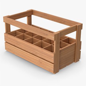 3D Wooden Wine Crate