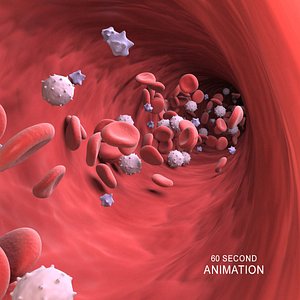 Blood Stem Micro Cells Flowing Animation 3D