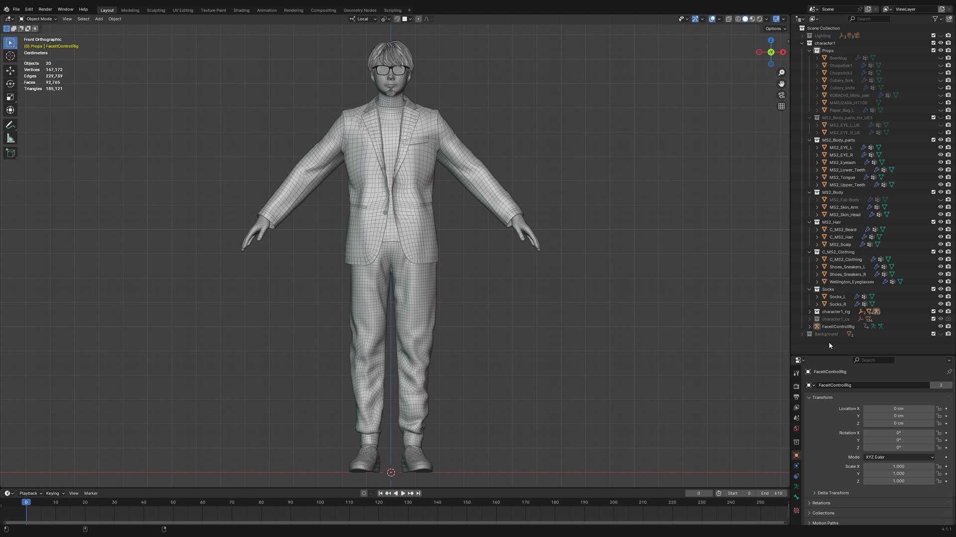 3D Rigged Modular Character - Asian Man 3D Model - MS2 - Blender UE5 ...