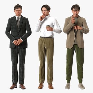 Rigged Modular Character - Asian Man 3D model - MS2 - Blender UE5 C4D