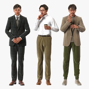 Rigged Modular Character - Asian Man 3D model - MS2 - Blender UE5 C4D