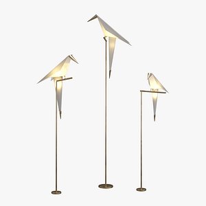 3D Origami Bird Lamp model
