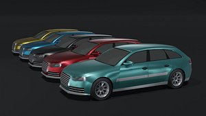 Station Wagon Car Generic Low-poly 3D model