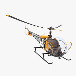 3d model light helicopter bell 47