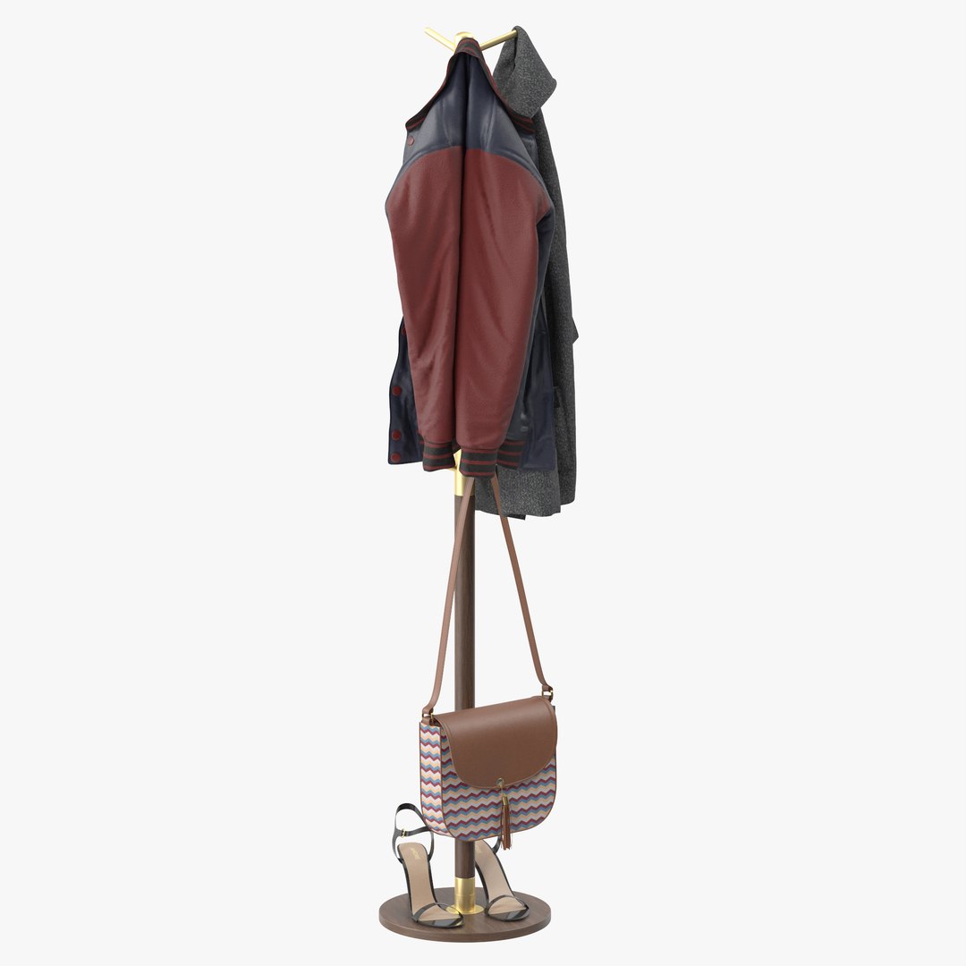 Coat Rack Freestanding Free Standing Wooden 3D Model - TurboSquid 2140464