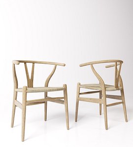 CH24 Wishbone Chairs 3D