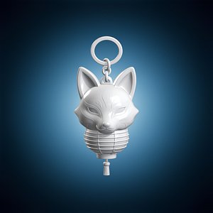 Kitsune Lantern Keychain 3D Print Model 3D model