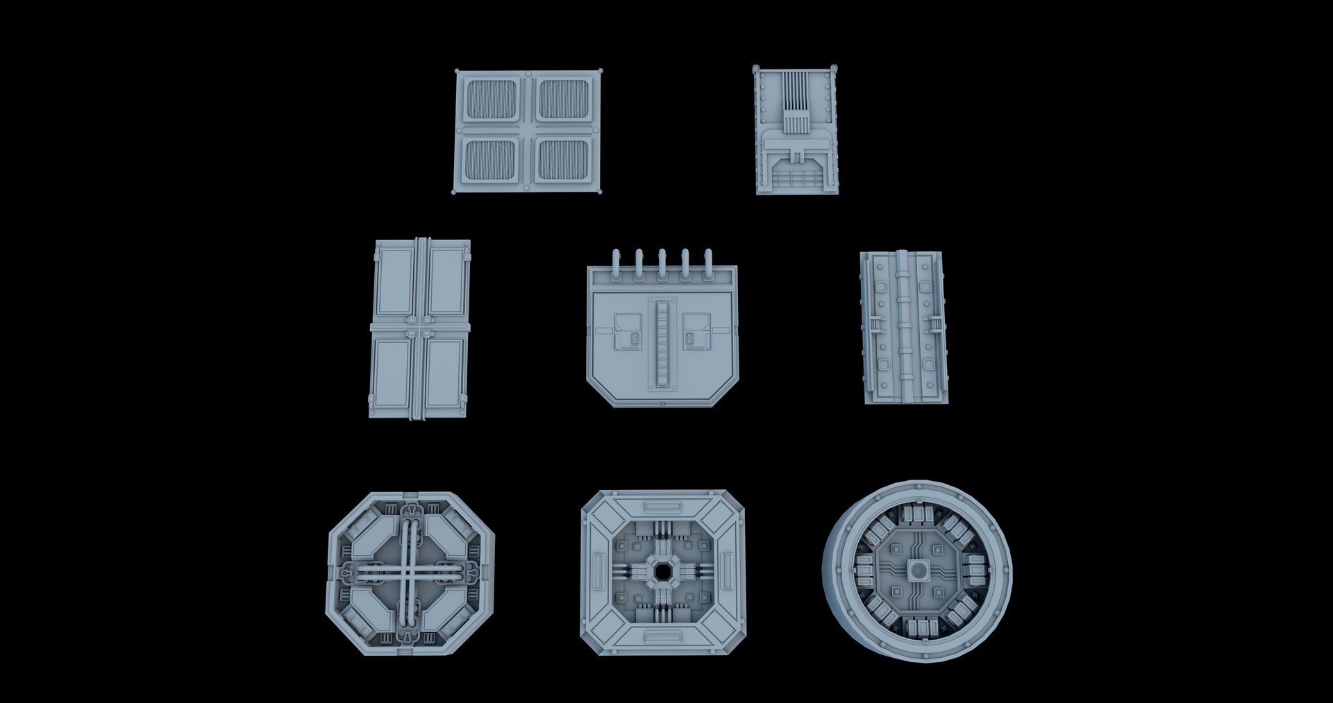 3D sci-fi greeble kitbash model https://p.turbosquid.com/ts-thumb/0U/8t2RJu/mcOQt10L/5/jpg/1588835528/1920x1080/fit_q87/e8d52fe4fd1756702b24433eaa43fdce584e5ce3/5.jpg