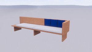 timber day bed 3D model