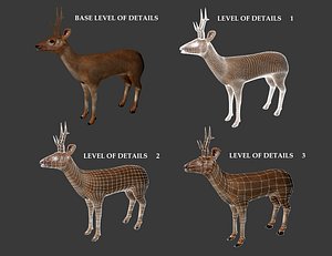 3d x roe deer