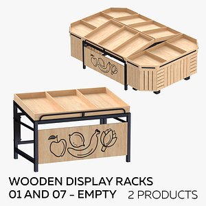 Wooden Display Racks 01 and 07 - Empty 3D model