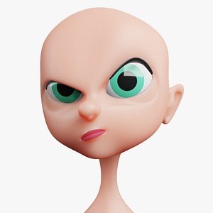 3D model Cartoon Female Bust