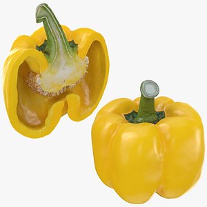 Yellow Bell Pepper Collection 3D