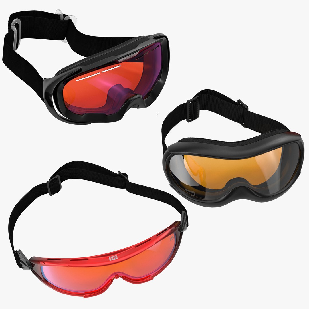 Ski Goggles Collection 3D model preview